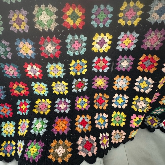 Handmade Granny Square afghan Throw blanket colorful 
With flaws - Picture 4 of 11